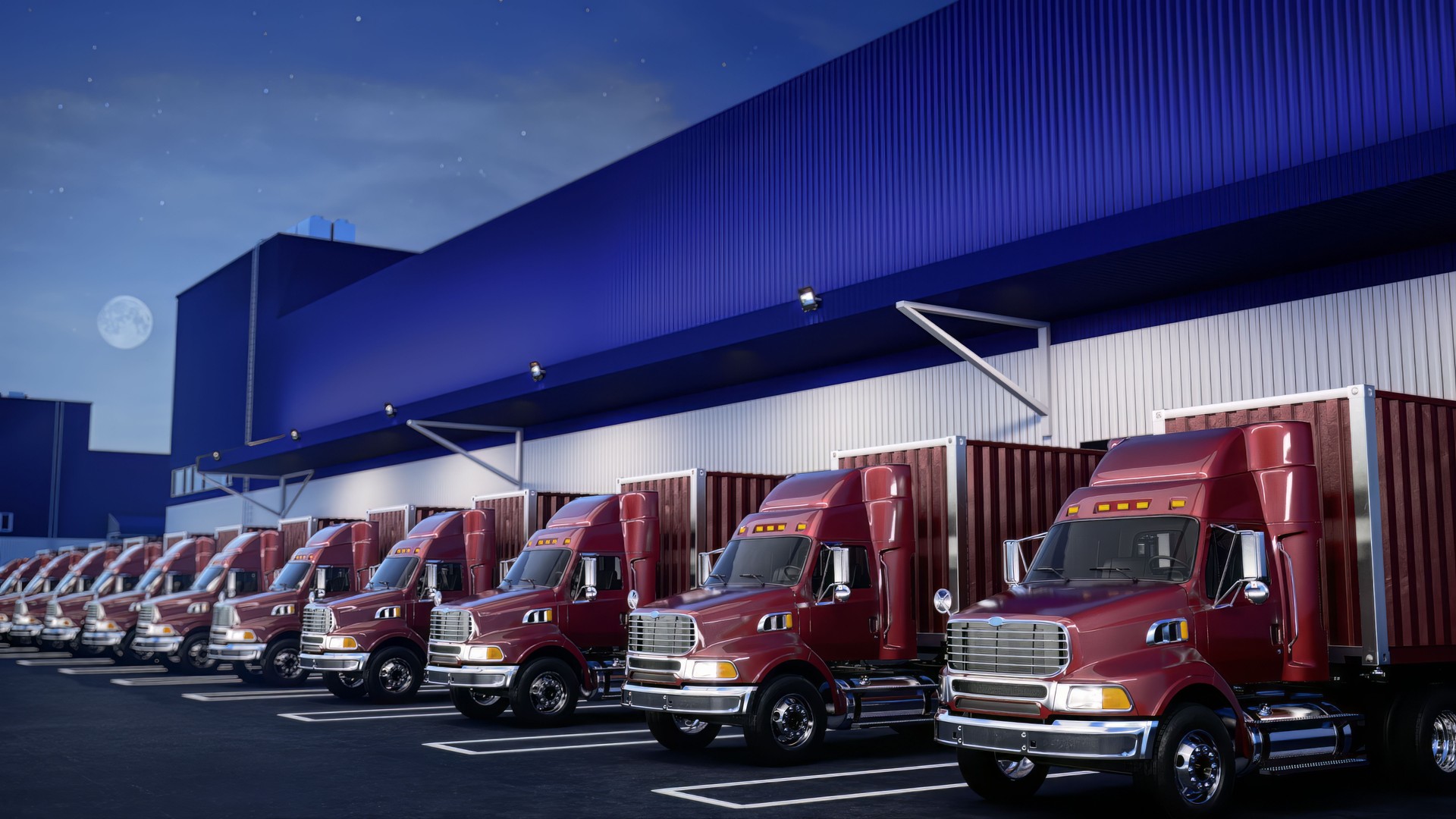 Truck Loading Dock In The Night